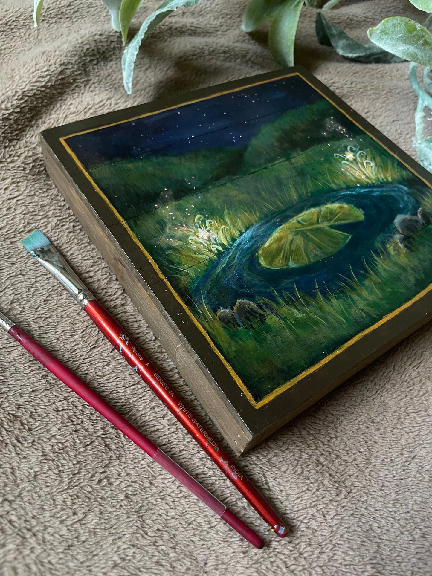 The Spot Original Wood Canvas Painting