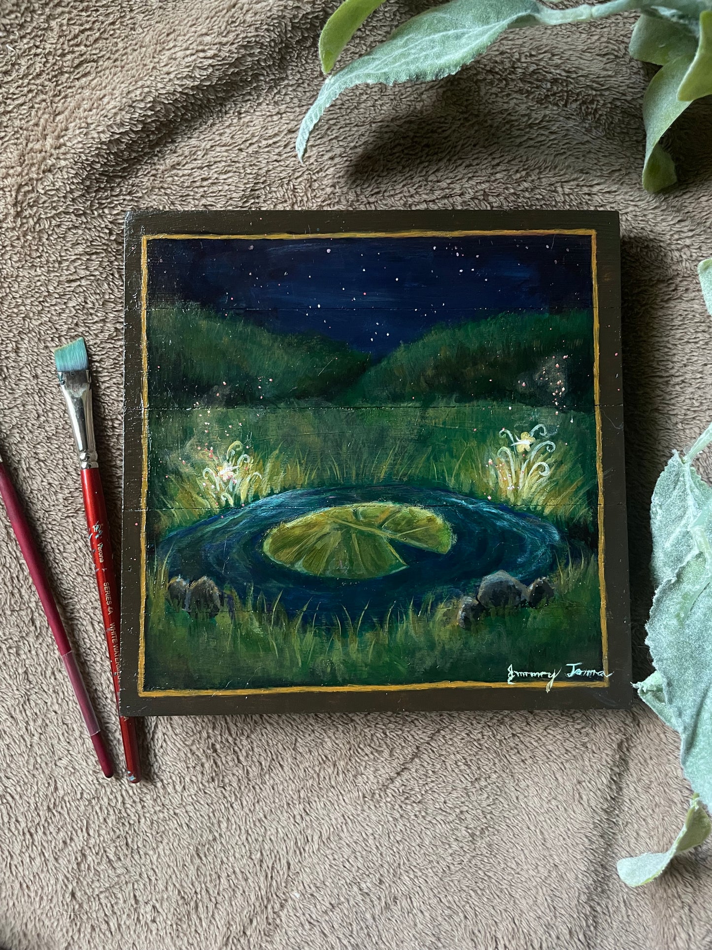 The Spot Original Wood Canvas Painting